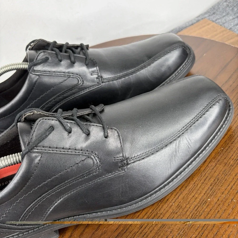 Rockport Shoes Men's 11W Wide Black Leather Oxford Derby Lace Up Casual
